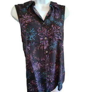 Rock & Republic Fireworks Print Sleeveless Top Size S